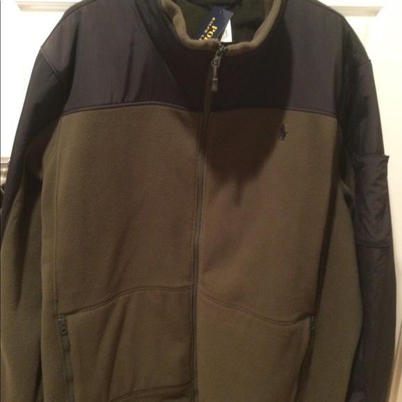 NWT Polo Ralph Lauren Olive Fleece Bomber Jacket - Picture 7 of 8